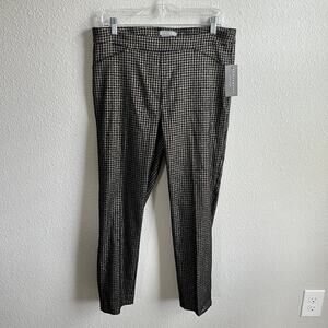 New Sharagano Black Sparkle Houndstooth Millennium Pant Women's 12 High Rise